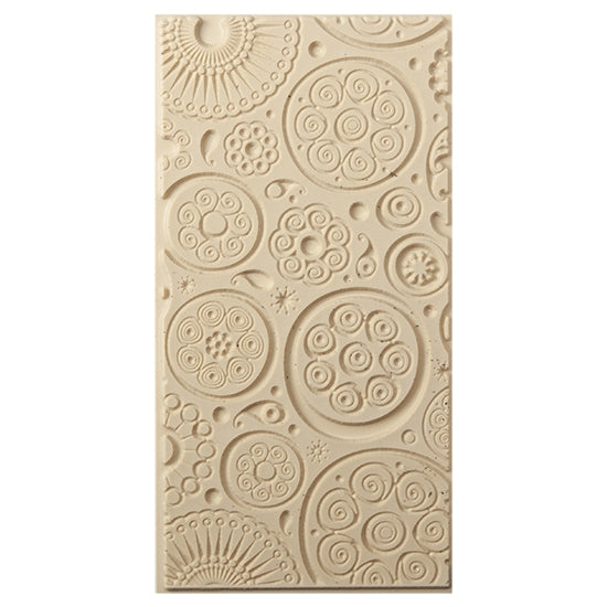 Texture Tile - Astro Embossed. Beige Texture Tiles are flexible, washable and can be used with any soft clay. Spritz with CoolSlip or dust on Dry Powder Release for stick-free impressions when using metal clay and polymer clay.