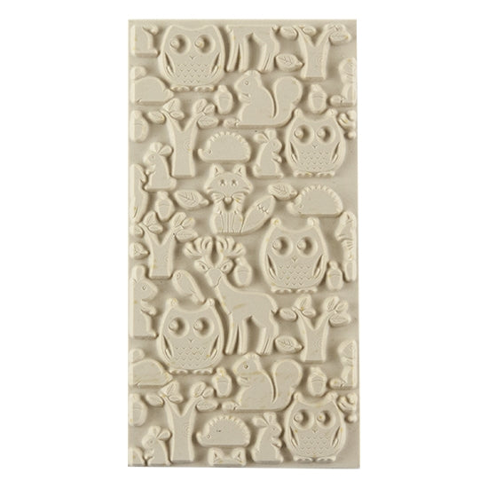 Texture Tile - Woodland Residents. Beige Texture Tiles are flexible, washable and can be used with any soft clay. Spritz with CoolSlip or dust on Dry Powder Release for stick-free impressions when using metal clay and polymer clay.