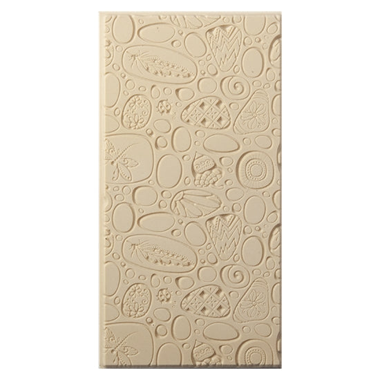 Texture Tile - Pebble Puzzle Fineline. Beige Texture Tiles are flexible, washable and can be used with any soft clay. Spritz with CoolSlip or dust on Dry Powder Release for stick-free impressions when using metal clay and polymer clay.