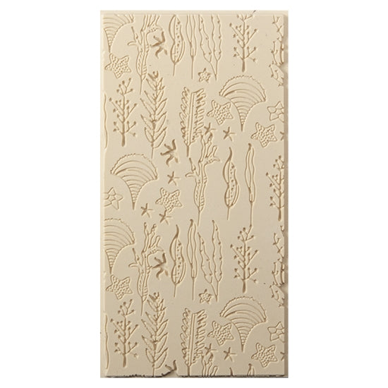 Texture Tile - Seascape Fineline. Beige Texture Tiles are flexible, washable and can be used with any soft clay. Spritz with CoolSlip or dust on Dry Powder Release for stick-free impressions when using metal clay and polymer clay.