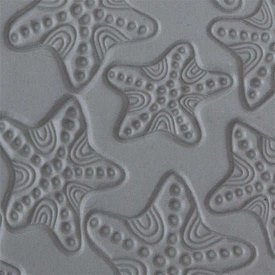 Texture Tile - Jeweled Starfish sample rolled into clay