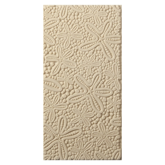 Texture Tile - Cosmic Starfish. Beige Texture Tiles are flexible, washable and can be used with any soft clay. Spritz with CoolSlip or dust on Dry Powder Release for stick-free impressions when using metal clay and polymer clay.