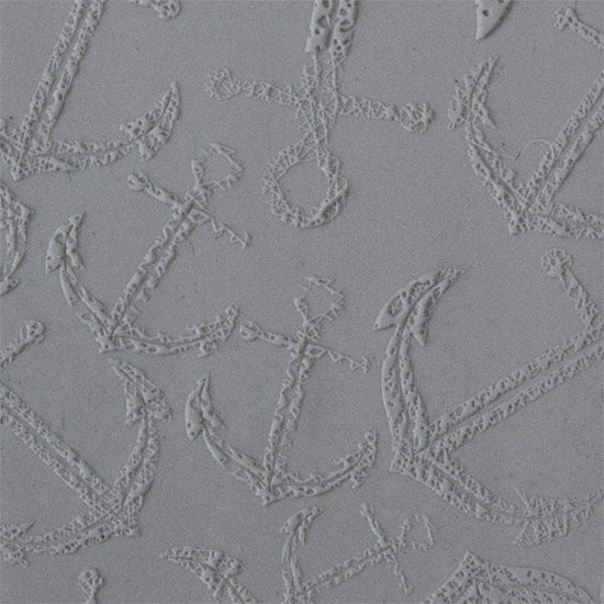 Texture Tile - Anchors Away Fineline sample rolled into clay