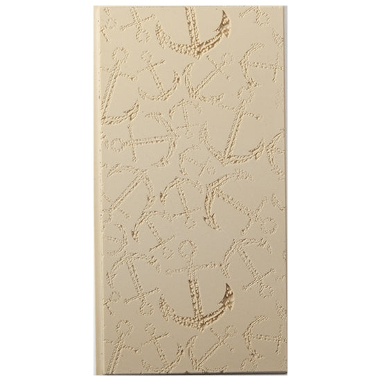 Texture Tile - Anchors Away Fineline. Beige Texture Tiles are flexible, washable and can be used with any soft clay. Spritz with CoolSlip or dust on Dry Powder Release for stick-free impressions when using metal clay and polymer clay.