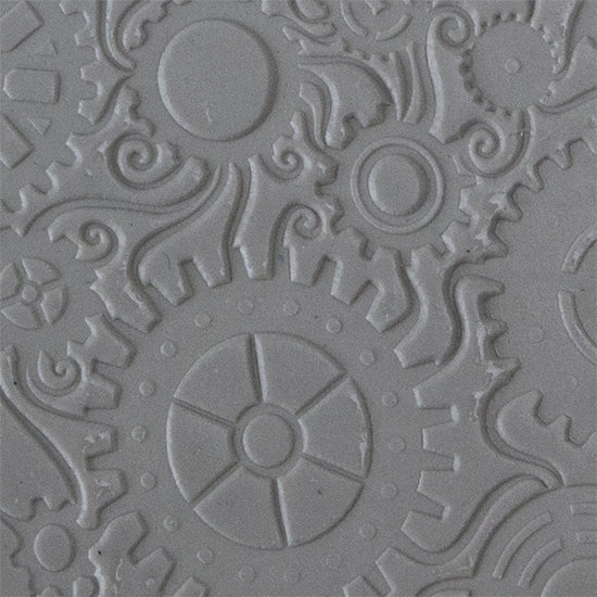 Texture Tile - Steampunk Swirl sample rolled into clay