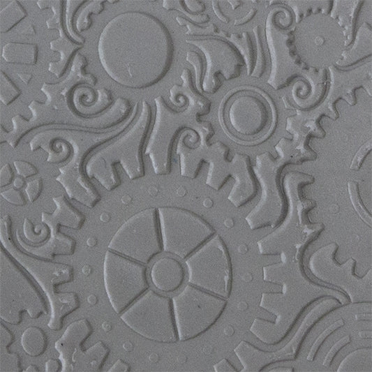 Texture Tile - Steampunk Swirl sample rolled into clay