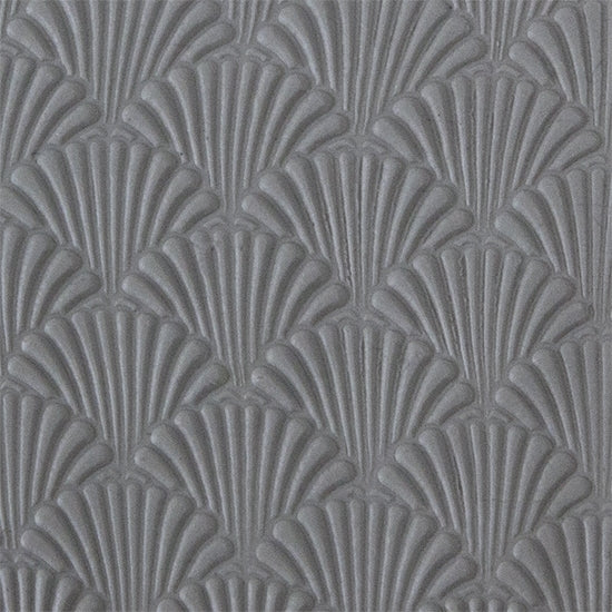 Texture Tile - Classic Scallop sample rolled into clay