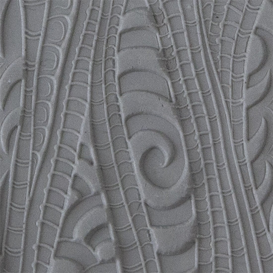 Texture Tile - Burton World Embossed sample rolled into clay