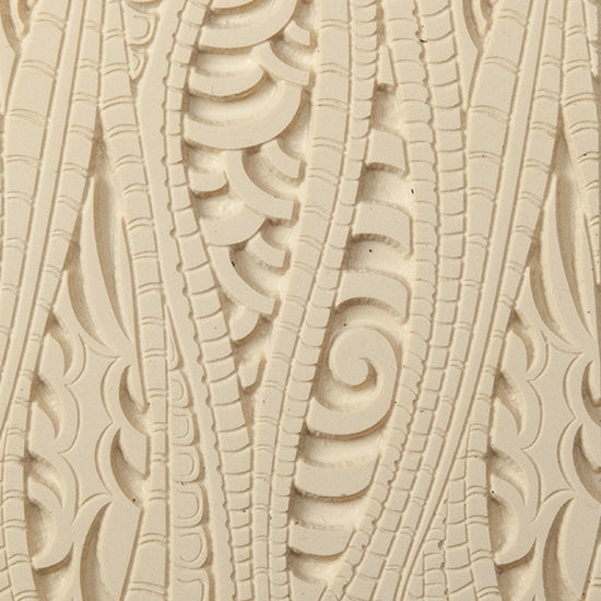 Texture Tile - Burton World Embossed. Beige Texture Tiles are flexible, washable and can be used with any soft clay. Spritz with CoolSlip or dust on Dry Powder Release for stick-free impressions when using metal clay and polymer clay.