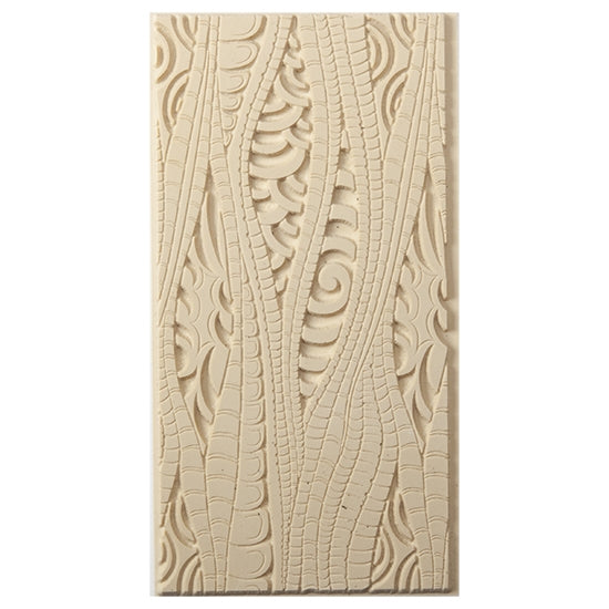 Texture Tile - Burton World Embossed. Beige Texture Tiles are flexible, washable and can be used with any soft clay. Spritz with CoolSlip or dust on Dry Powder Release for stick-free impressions when using metal clay and polymer clay.