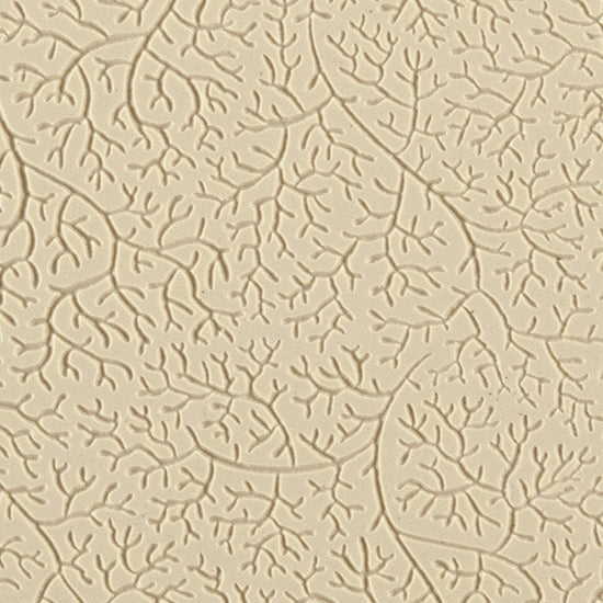 Texture Tile - Branching Out Fineline. Beige Texture Tiles are flexible, washable and can be used with any soft clay. Spritz with CoolSlip or dust on Dry Powder Release for stick-free impressions when using metal clay and polymer clay.