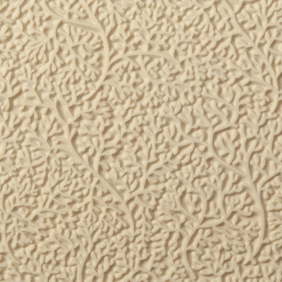 Texture Tile - Branching Out. Beige Texture Tiles are flexible, washable and can be used with any soft clay. Spritz with CoolSlip or dust on Dry Powder Release for stick-free impressions when using metal clay and polymer clay.