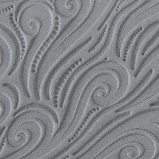 Texture Tile - Whimsical Wind sample rolled into clay