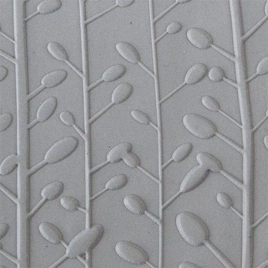 Texture Tile - Plum Tree Embossed sample rolled into clay