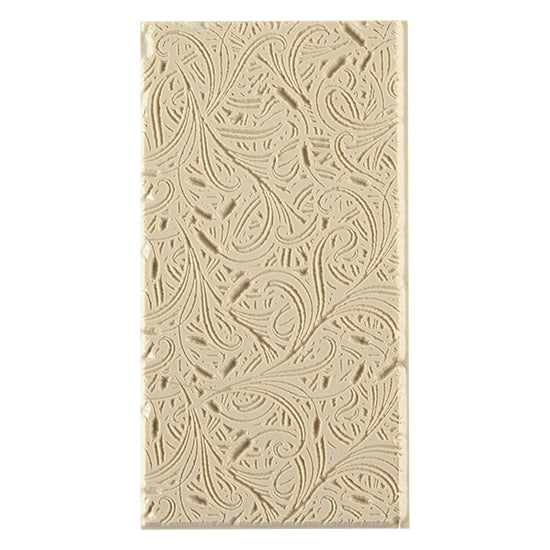 Texture Tile - Cattails. Beige Texture Tiles are flexible, washable and can be used with any soft clay. Spritz with CoolSlip or dust on Dry Powder Release for stick-free impressions when using metal clay and polymer clay.