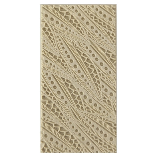 Texture Tile - Pods. Beige Texture Tiles are flexible, washable and can be used with any soft clay. Spritz with CoolSlip or dust on Dry Powder Release for stick-free impressions when using metal clay and polymer clay.