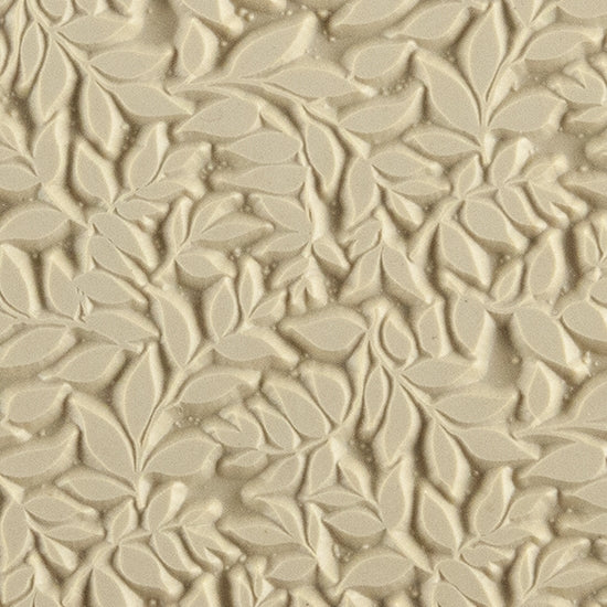 Texture Tile - Simple Leaves. Beige Texture Tiles are flexible, washable and can be used with any soft clay. Spritz with CoolSlip or dust on Dry Powder Release for stick-free impressions when using metal clay and polymer clay.