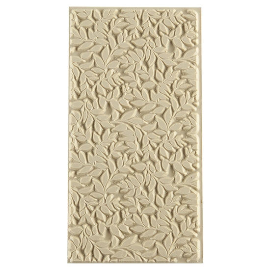 Texture Tile - Simple Leaves. Beige Texture Tiles are flexible, washable and can be used with any soft clay. Spritz with CoolSlip or dust on Dry Powder Release for stick-free impressions when using metal clay and polymer clay.