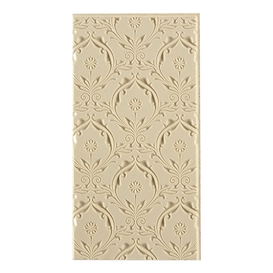 Texture Tile - Dandelion Embossed. Beige Texture Tiles are flexible, washable and can be used with any soft clay. Spritz with CoolSlip or dust on Dry Powder Release for stick-free impressions when using metal clay and polymer clay.