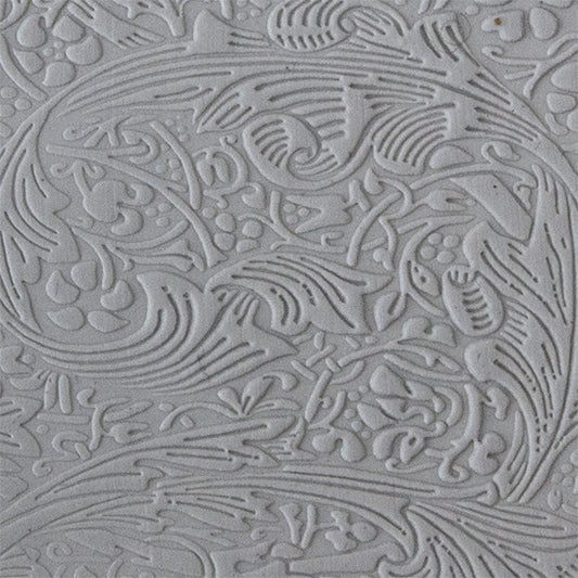 Texture Tile - Acanthas sample rolled into clay