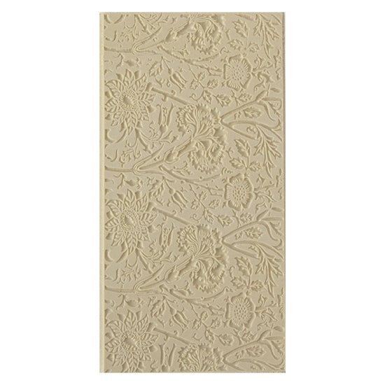 Texture Tile - Carnations. Beige Texture Tiles are flexible, washable and can be used with any soft clay. Spritz with CoolSlip or dust on Dry Powder Release for stick-free impressions when using metal clay and polymer clay.