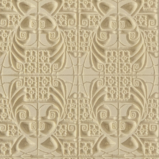 Texture Tile - Deco Daffodils. Beige Texture Tiles are flexible, washable and can be used with any soft clay. Spritz with CoolSlip or dust on Dry Powder Release for stick-free impressions when using metal clay and polymer clay.