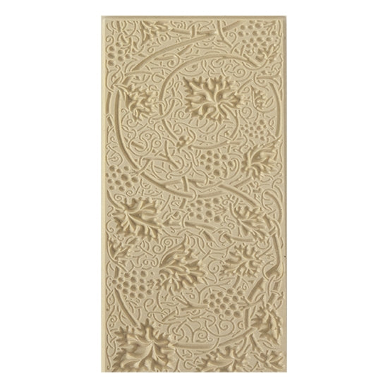 Texture Tile - Grapevines Embossed. Beige Texture Tiles are flexible, washable and can be used with any soft clay. Spritz with CoolSlip or dust on Dry Powder Release for stick-free impressions when using metal clay and polymer clay.