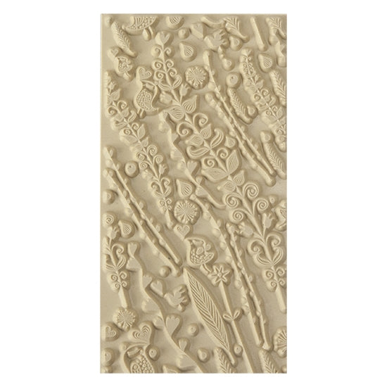 Texture Tile - Spring Love. Beige Texture Tiles are flexible, washable and can be used with any soft clay. Spritz with CoolSlip or dust on Dry Powder Release for stick-free impressions when using metal clay and polymer clay.