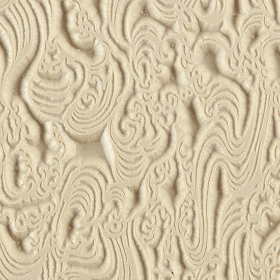 Texture Tile - Turbulence. Beige Texture Tiles are flexible, washable and can be used with any soft clay. Spritz with CoolSlip or dust on Dry Powder Release for stick-free impressions when using metal clay and polymer clay.