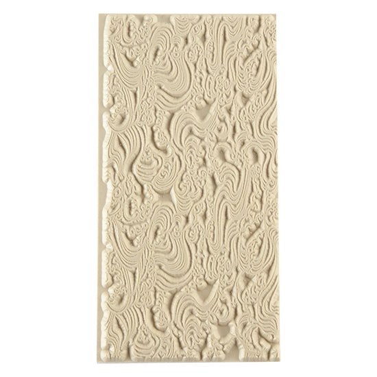 Texture Tile - Turbulence. Beige Texture Tiles are flexible, washable and can be used with any soft clay. Spritz with CoolSlip or dust on Dry Powder Release for stick-free impressions when using metal clay and polymer clay.