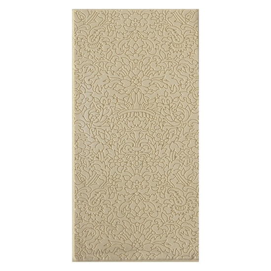 Texture Tile - Formal Rose Fineline. Beige Texture Tiles are flexible, washable and can be used with any soft clay. Spritz with CoolSlip or dust on Dry Powder Release for stick-free impressions when using metal clay and polymer clay.