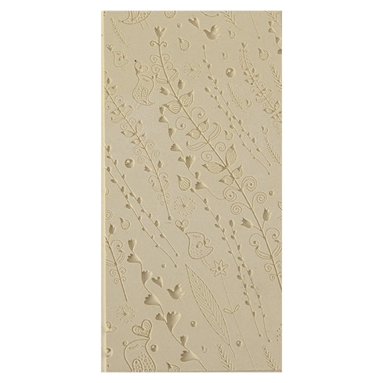 Texture Tile - Spring Love Fineline. Beige Texture Tiles are flexible, washable and can be used with any soft clay. Spritz with CoolSlip or dust on Dry Powder Release for stick-free impressions when using metal clay and polymer clay.