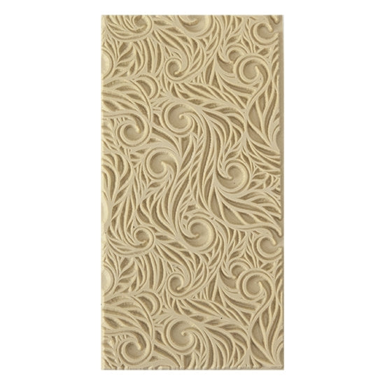 Texture Tile - Feather Flurry. Beige Texture Tiles are flexible, washable and can be used with any soft clay. Spritz with CoolSlip or dust on Dry Powder Release for stick-free impressions when using metal clay and polymer clay.