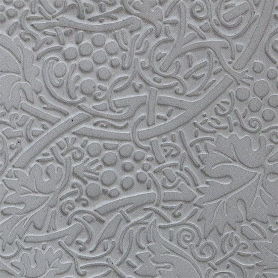 Texture Tile - Grapevines sample rolled into clay