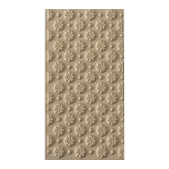 Texture Tile - Field of Daisies. Beige Texture Tiles are flexible, washable and can be used with any soft clay. Spritz with CoolSlip or dust on Dry Powder Release for stick-free impressions when using metal clay and polymer clay.