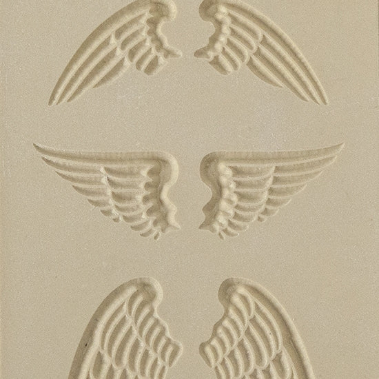 Texture Tile - Natural Wings Embossed. Beige Texture Tiles are flexible, washable and can be used with any soft clay. Spritz with CoolSlip or dust on Dry Powder Release for stick-free impressions when using metal clay and polymer clay.