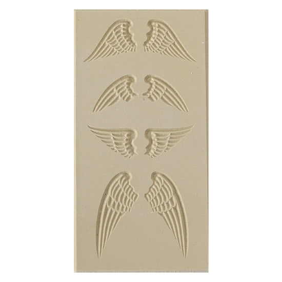 Texture Tile - Natural Wings Embossed. Beige Texture Tiles are flexible, washable and can be used with any soft clay. Spritz with CoolSlip or dust on Dry Powder Release for stick-free impressions when using metal clay and polymer clay.