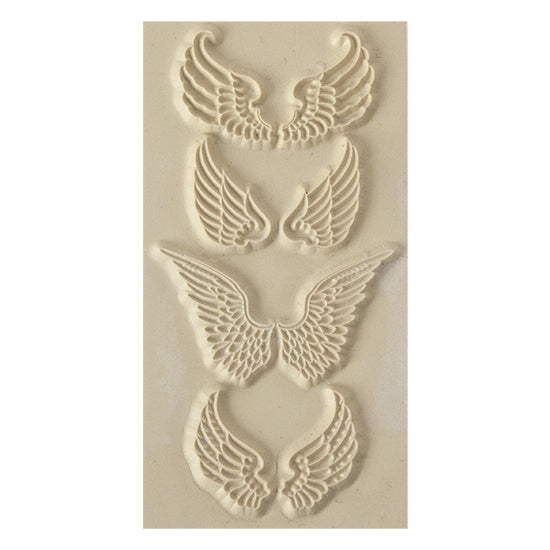 Texture Tile - Angel Wings. Beige Texture Tiles are flexible, washable and can be used with any soft clay. Spritz with CoolSlip or dust on Dry Powder Release for stick-free impressions when using metal clay and polymer clay.