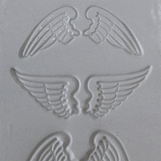 Texture Tile - Natural Wings sample rolled into clay