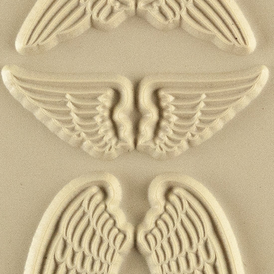 Texture Tile - Natural Wings. Beige Texture Tiles are flexible, washable and can be used with any soft clay. Spritz with CoolSlip or dust on Dry Powder Release for stick-free impressions when using metal clay and polymer clay.