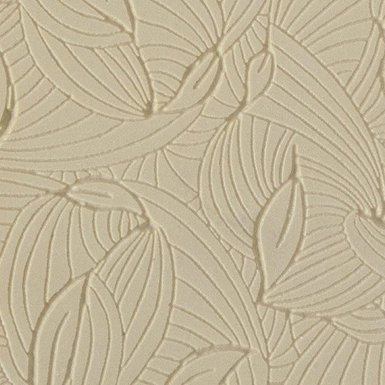 Texture Tile - Dancing Hosta Embossed. Beige Texture Tiles are flexible, washable and can be used with any soft clay. Spritz with CoolSlip or dust on Dry Powder Release for stick-free impressions when using metal clay and polymer clay.