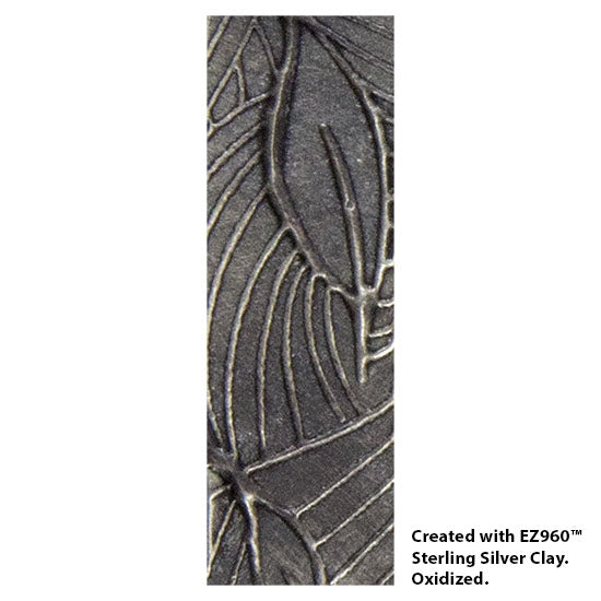 Texture Tile - Dancing Hosta Embossed silver sample