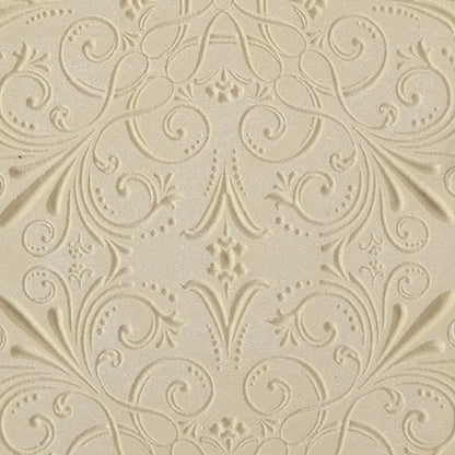 Texture Tile - Victorian Elegance Embossed. Beige Texture Tiles are flexible, washable and can be used with any soft clay. Spritz with CoolSlip or dust on Dry Powder Release for stick-free impressions when using metal clay and polymer clay.