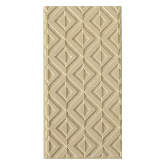 Texture Tile - Intersecting Frames. Beige Texture Tiles are flexible, washable and can be used with any soft clay. Spritz with CoolSlip or dust on Dry Powder Release for stick-free impressions when using metal clay and polymer clay.