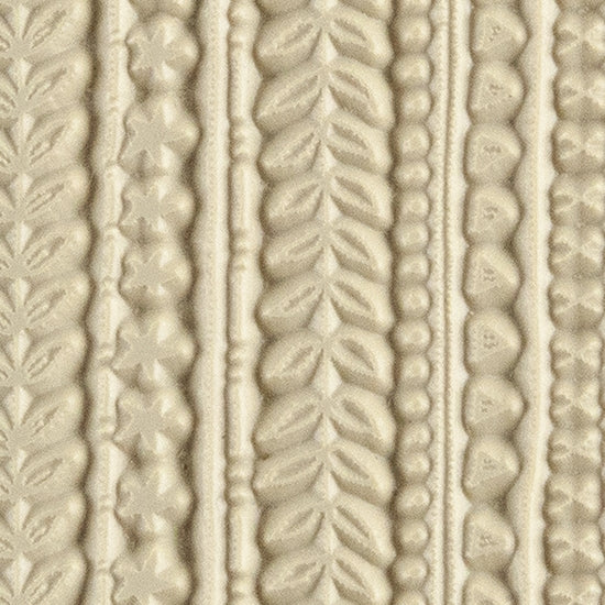 Texture Tile - Vines & Lines. Beige Texture Tiles are flexible, washable and can be used with any soft clay. Spritz with CoolSlip or dust on Dry Powder Release for stick-free impressions when using metal clay and polymer clay.