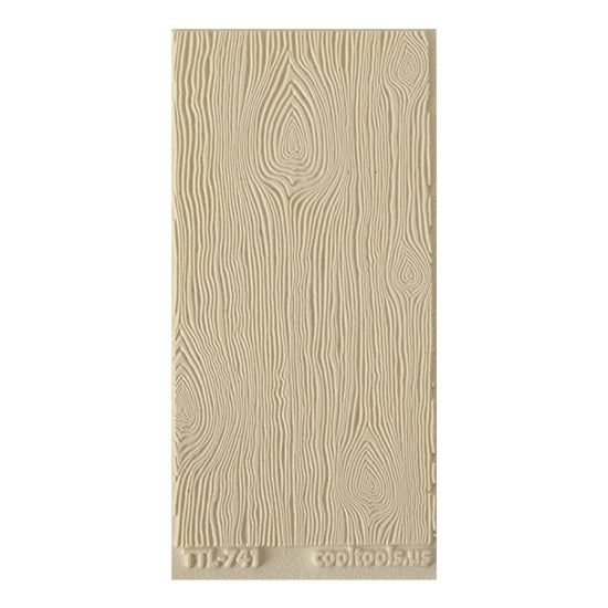 Texture Tile - Wood Grain Love Fineline. Beige Texture Tiles are flexible, washable and can be used with any soft clay. Spritz with CoolSlip or dust on Dry Powder Release for stick-free impressions when using metal clay and polymer clay.