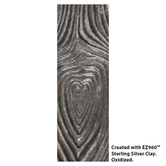 Texture Tile - Wood Grain Love Fineline silver sample