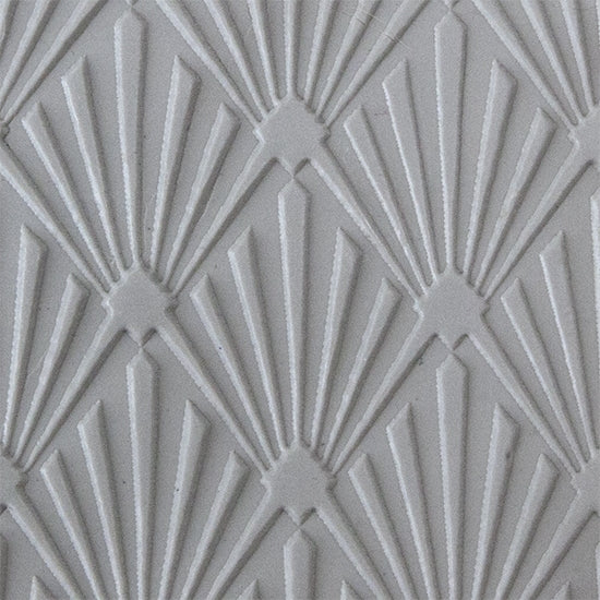 Texture Tile - Deco Diamond Embossed sample rolled into clay