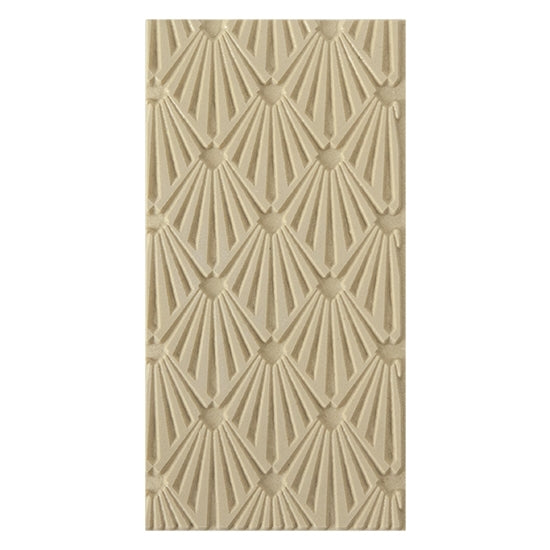 Texture Tile - Deco Diamond Embossed. Beige Texture Tiles are flexible, washable and can be used with any soft clay. Spritz with CoolSlip or dust on Dry Powder Release for stick-free impressions when using metal clay and polymer clay.