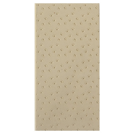 Texture Tile - Wipe Your Paws! Embossed. Beige Texture Tiles are flexible, washable and can be used with any soft clay. Spritz with CoolSlip or dust on Dry Powder Release for stick-free impressions when using metal clay and polymer clay.